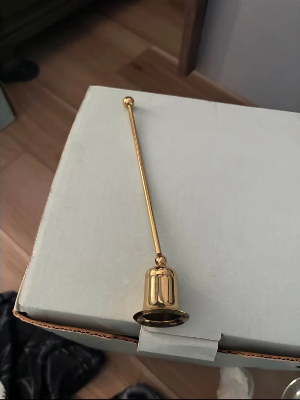 PartyLite Gold Candle Snuffer with Long Handle